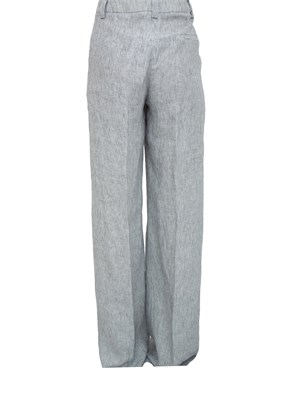 Pantaloni palazzo iBlues in misto lino a righe in DONNA