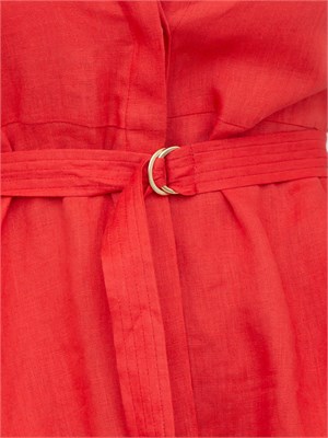 Chemisier smanicato Emme Marella in lino rosso in DONNA