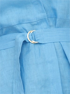 Chemisier smanicato Emme Marella in lino azzurro in DONNA