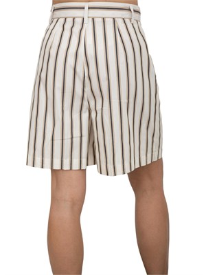 Shorts beige donna Emme Marella a righe beige e blu in DONNA