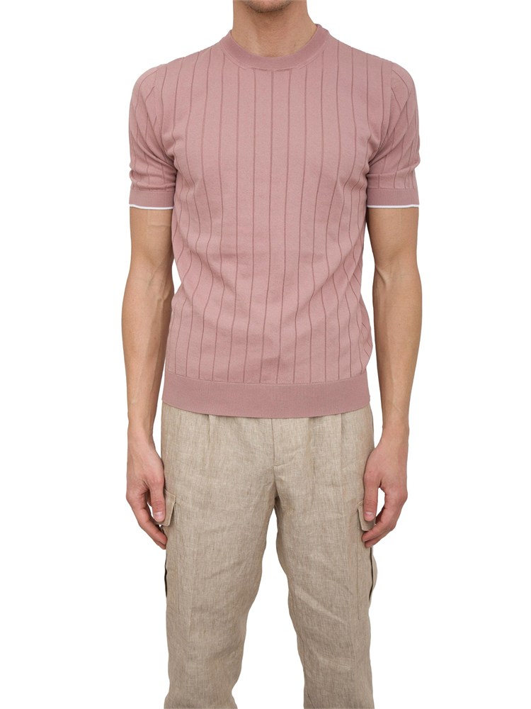 T-shirt Peserico in filato di puro cotone rosa