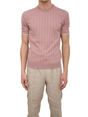 T-shirt Peserico in filato di puro cotone rosa in UOMO