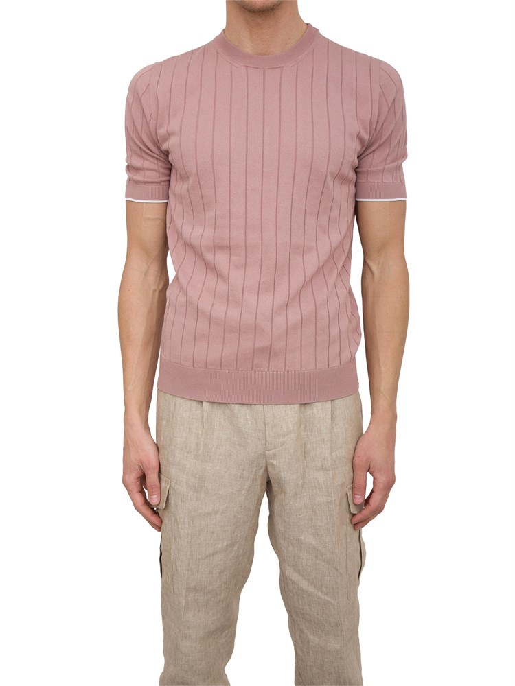 T-shirt Peserico in filato di puro cotone rosa