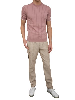 T-shirt Peserico in filato di puro cotone rosa in UOMO