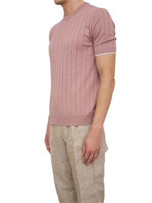 T-shirt Peserico in filato di puro cotone rosa in UOMO
