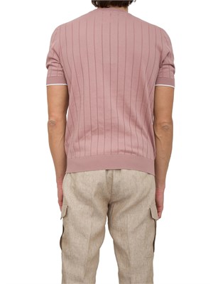 T-shirt Peserico in filato di puro cotone rosa in UOMO
