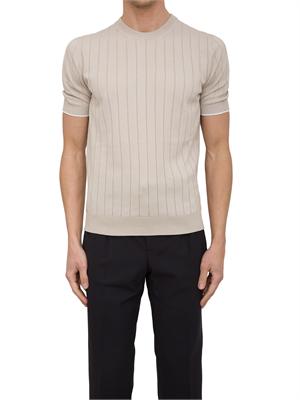 T-shirt Peserico in filato di puro cotone beige in UOMO