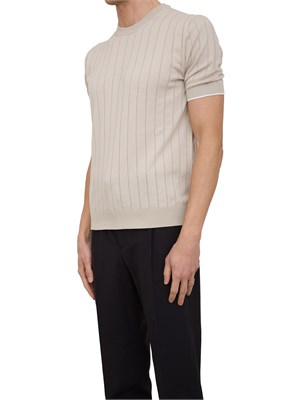 T-shirt Peserico in filato di puro cotone beige in UOMO