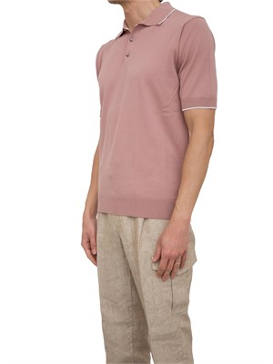 Polo Peserico in filato di puro cotone rosa in UOMO