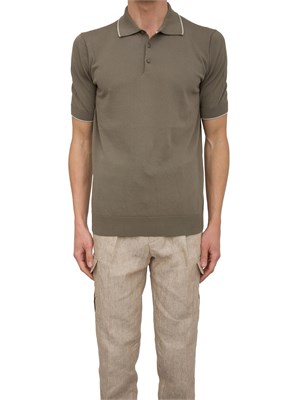 Polo Peserico in filato di puro cotone verde in UOMO