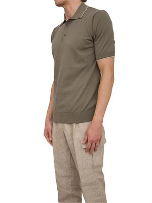 Polo Peserico in filato di puro cotone verde in UOMO