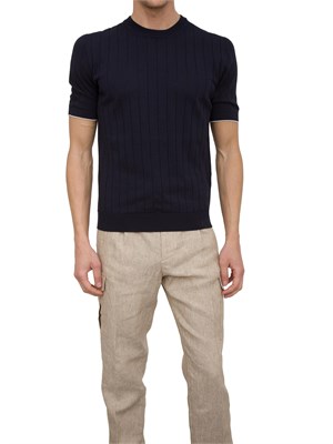 T-shirt Peserico in filato di puro cotone bllu in UOMO
