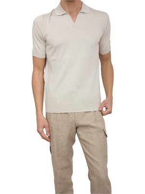 Polo Peserico in filato di seta e cotone beige in UOMO