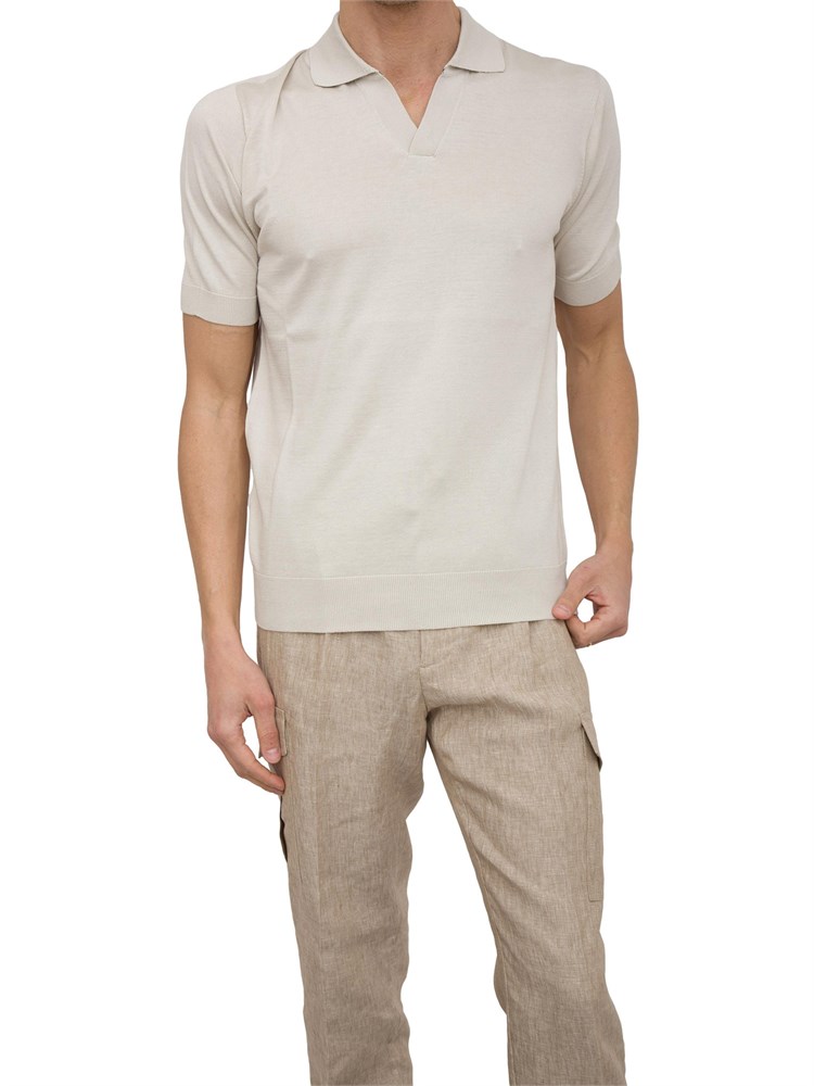 Polo Peserico in filato di seta e cotone beige