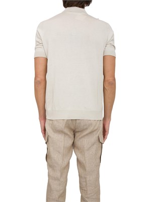 Polo Peserico in filato di seta e cotone beige in UOMO