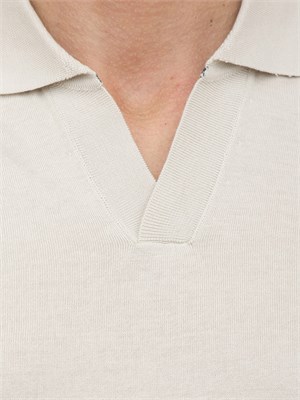 Polo Peserico in filato di seta e cotone beige in UOMO