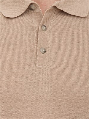 Polo Peserico in filato di lino e cotone crepe beige in UOMO