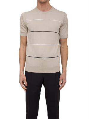 T-shirt girocollo Peserico in filato di puro cotone beige in UOMO