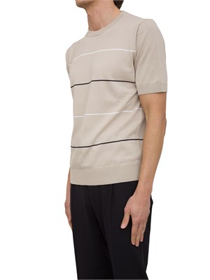 T-shirt girocollo Peserico in filato di puro cotone beige in UOMO