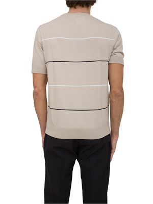 T-shirt girocollo Peserico in filato di puro cotone beige in UOMO