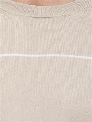 T-shirt girocollo Peserico in filato di puro cotone beige in UOMO
