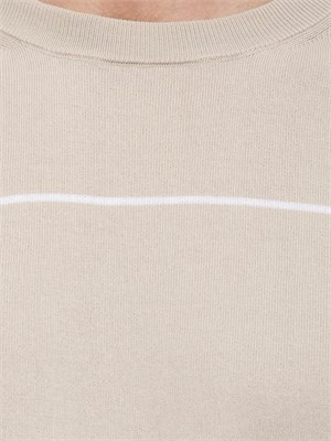 T-shirt girocollo Peserico in filato di puro cotone beige in UOMO