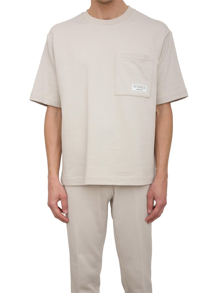 T-shirt in felpa Peserico french terry grigio