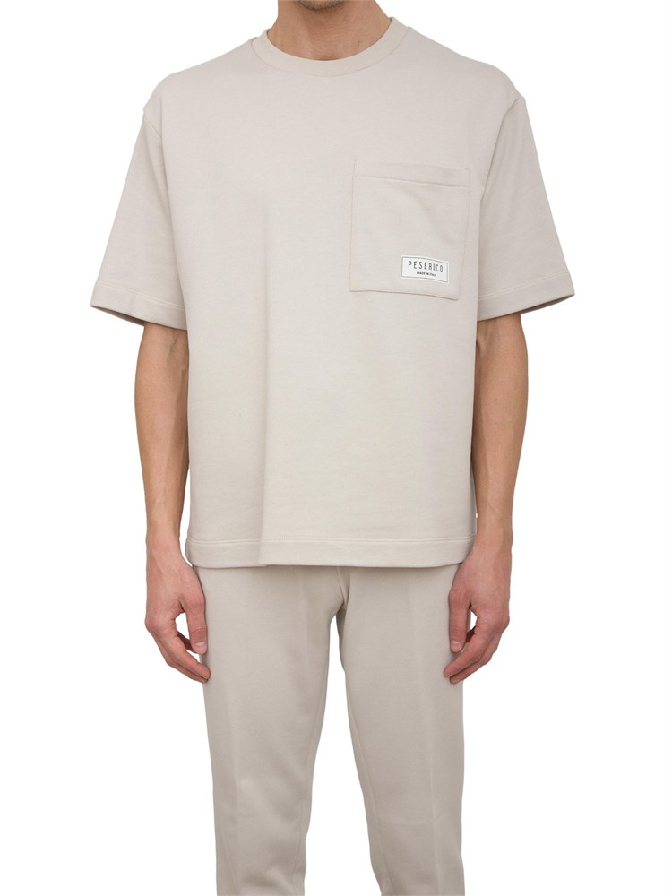 T-shirt in felpa Peserico french terry grigio