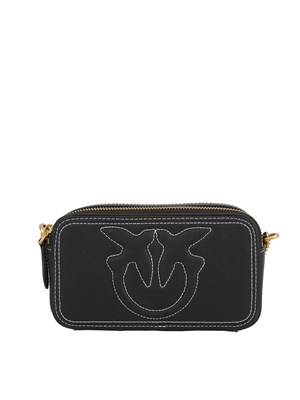 Borsetta a tracolla Pinko con logo Love Birds in rilievo nero in DONNA