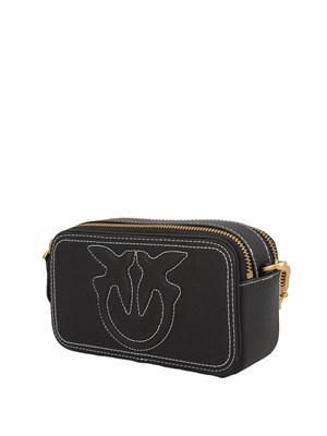 Borsetta a tracolla Pinko con logo Love Birds in rilievo nero in DONNA
