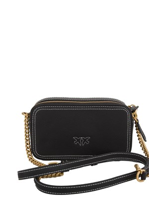 Borsetta a tracolla Pinko con logo Love Birds in rilievo nero in DONNA