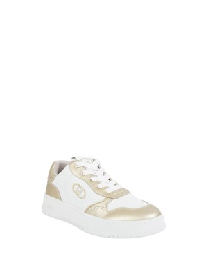 Sneakers Liu Jo donna in pelle bianco e oro in DONNA