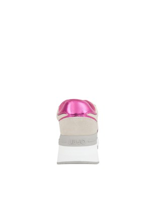 Sneakers Liu Jo platform in suede e nylon beige/fuxia in DONNA