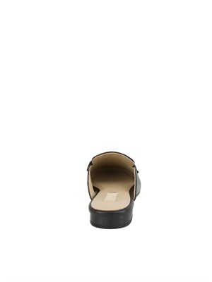 Slippers Liu Jo in pelle nera con logo in DONNA