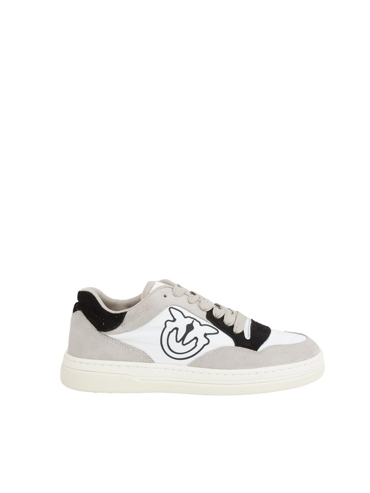 Sneakers grigie Pinko in pelle con logo lato