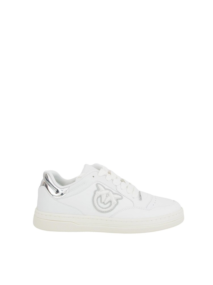 Sneakers da tennis Pinko in pelle con dettagli metallizzati bianco