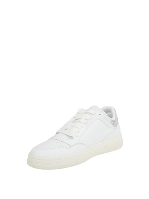 Sneakers da tennis Pinko in pelle con dettagli metallizzati bianco in DONNA
