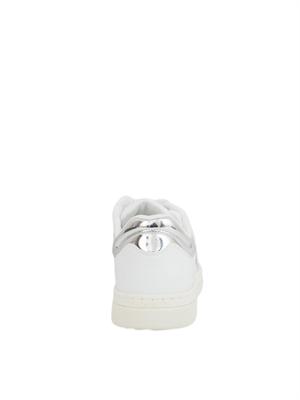 Sneakers da tennis Pinko in pelle con dettagli metallizzati bianco in DONNA