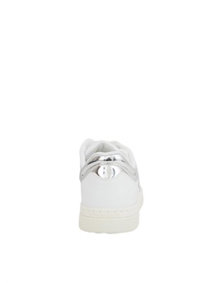 Sneakers da tennis Pinko in pelle con dettagli metallizzati bianco in DONNA