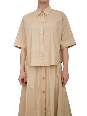 LIU JO Camicia boxy Liu-jo beige in cotone in DONNA