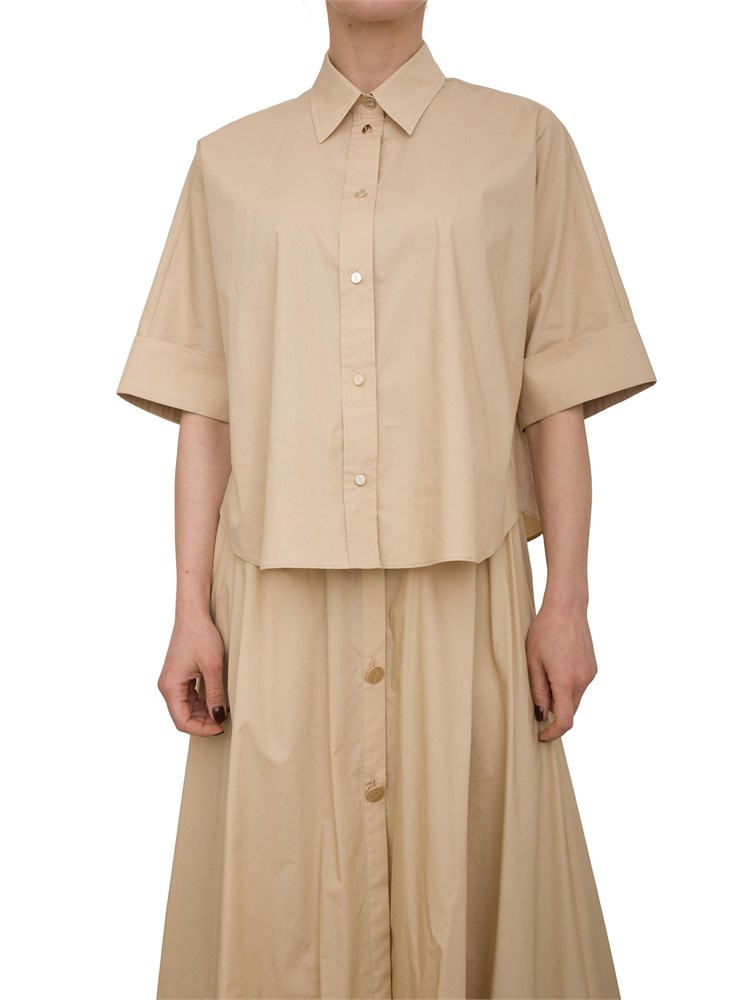 LIU JO Camicia boxy Liu-jo beige in cotone
