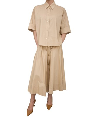 LIU JO Camicia boxy Liu-jo beige in cotone in DONNA