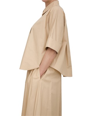 LIU JO Camicia boxy Liu-jo beige in cotone in DONNA