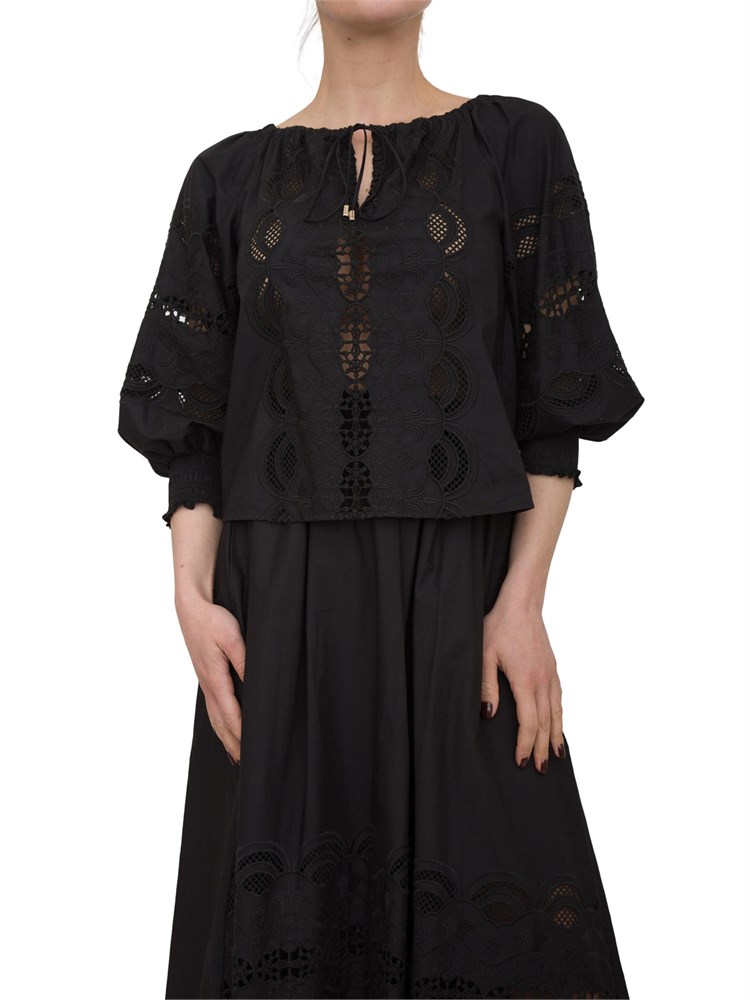 LIU JO Blusa Liu-jo in cotone con ricami nero