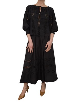 LIU JO Blusa Liu-jo in cotone con ricami nero in DONNA