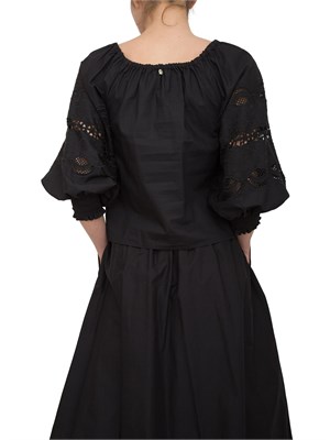 LIU JO Blusa Liu-jo in cotone con ricami nero in DONNA