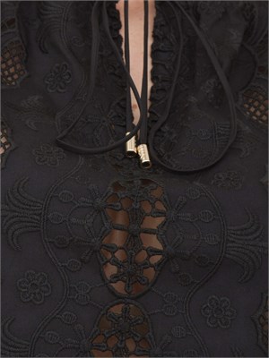 LIU JO Blusa Liu-jo in cotone con ricami nero in DONNA