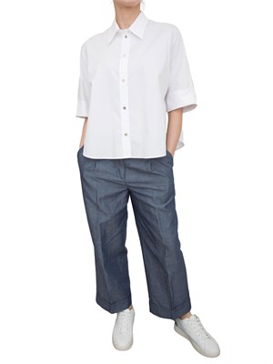 LIU JO Camicia boxy Liu-jo bianco in cotone in DONNA