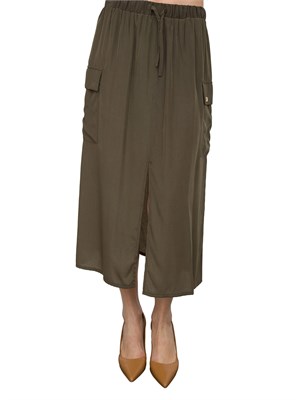 LIU JO Gonna longuette cargo Liu-jo verde in DONNA