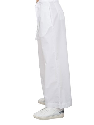 LIU JO Pantaloni Liu-Jo a palazzo cropped con cintura bianco in DONNA